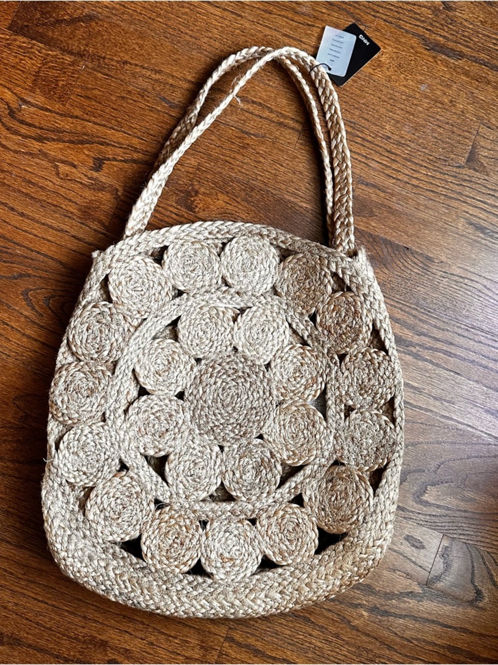 NWT Mango Natural Braided Jute Shoulder Bag - Picture 6 of 7
